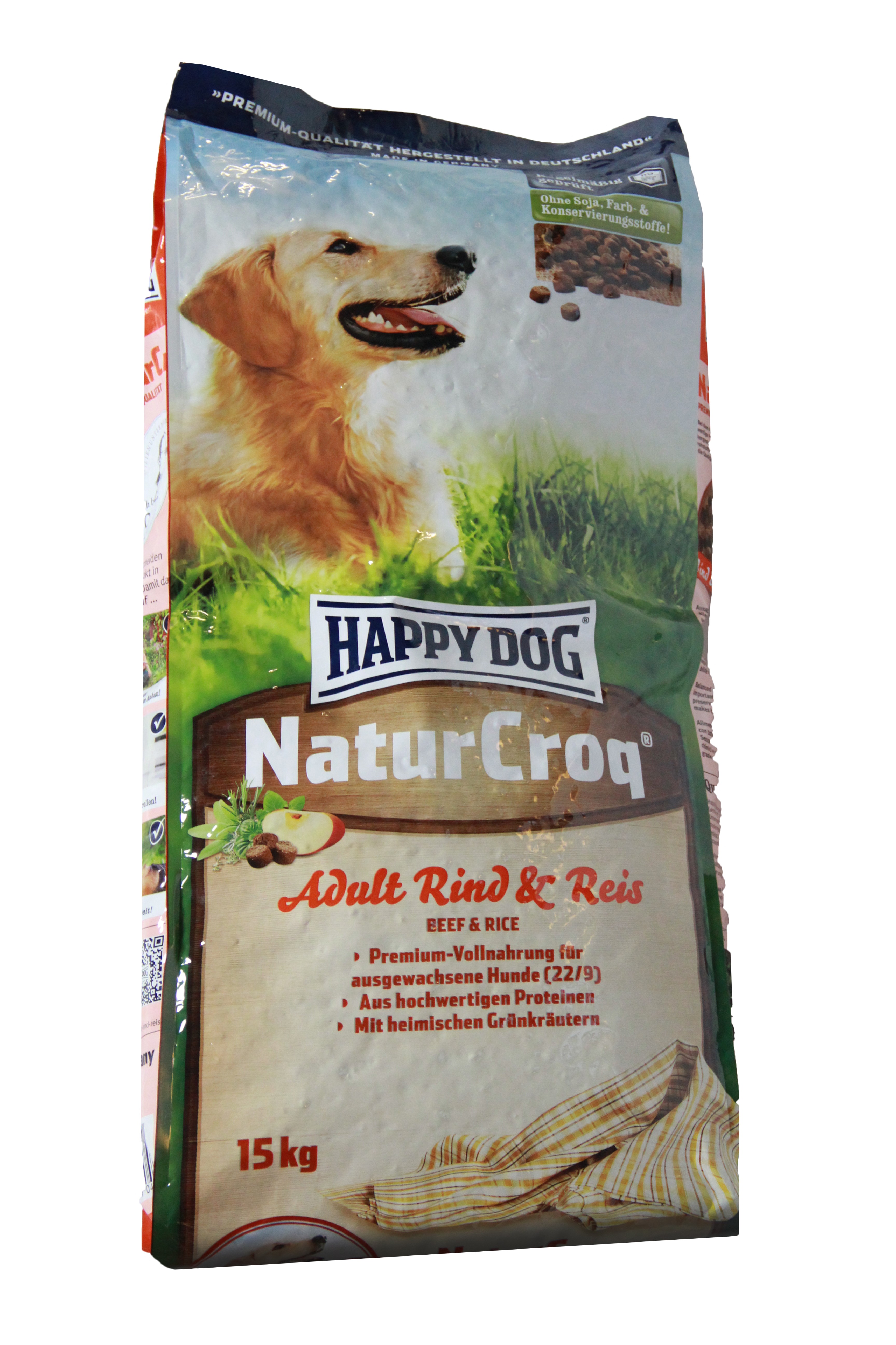 Happy Dog NaturCroq med nötkött och ris hundfoder