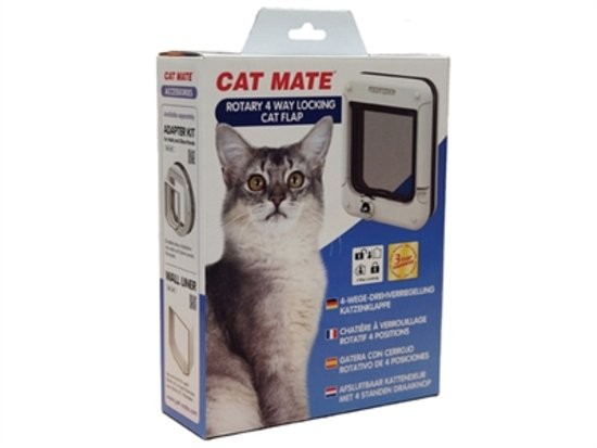 Cat Mate 4-way Rotary kattlucka vit