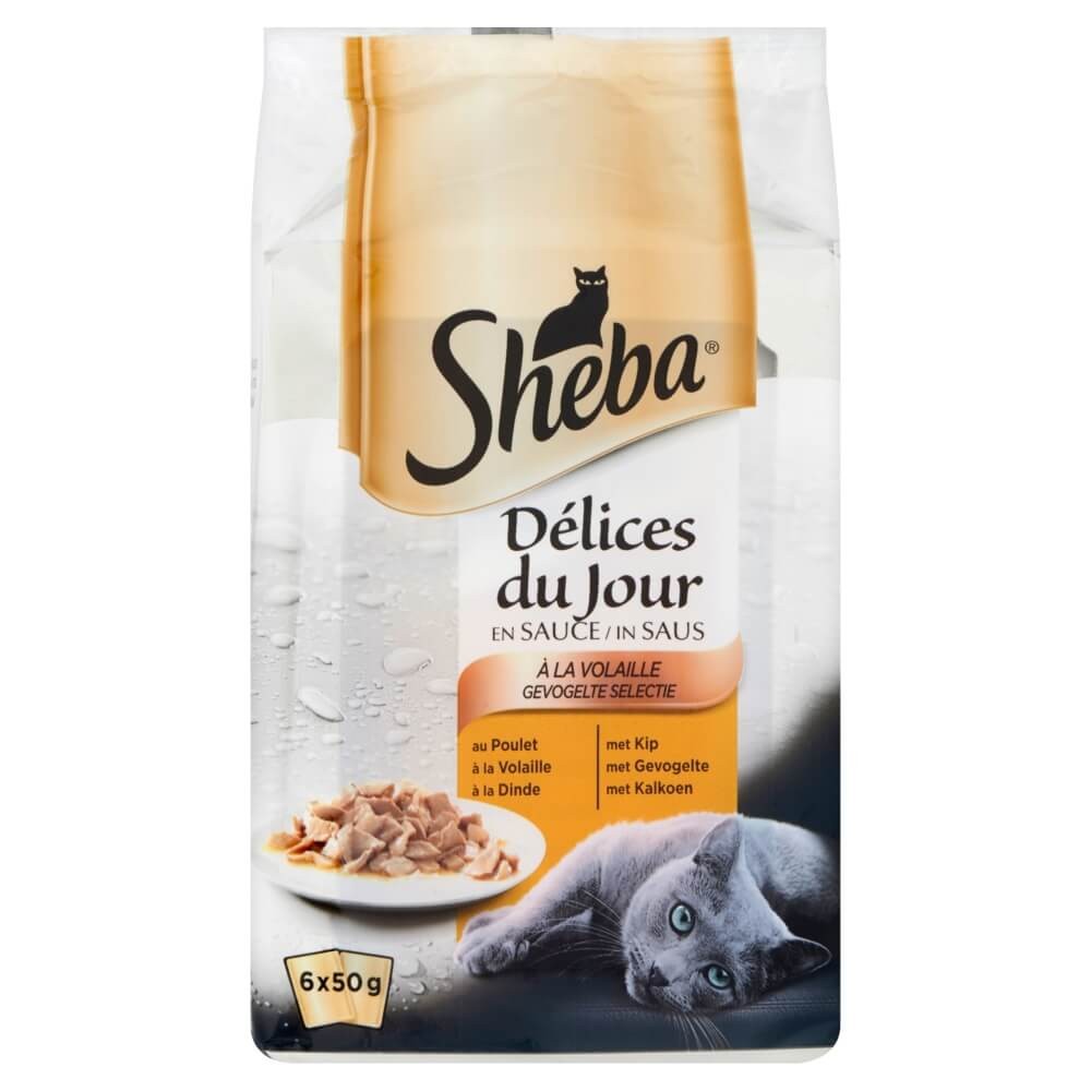 Sheba Délices du Jour Poultry Selection i sås våtfoder katt (påsar 50 g)