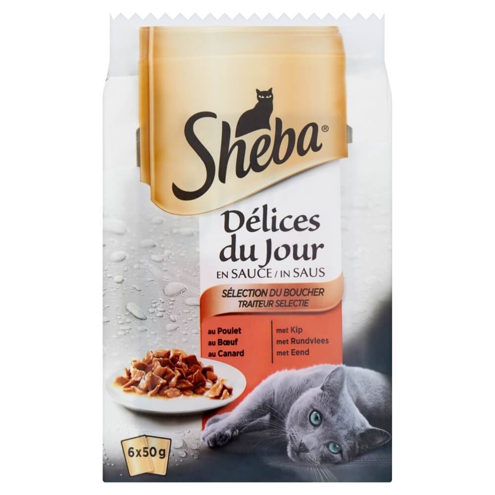 Sheba Délices du Jour Traiteur Selection i sås våtfoder katt (påsar 50 g)