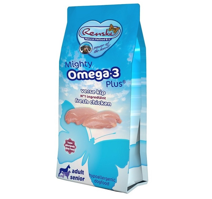 Renske Adult Senior Mighty Omega-3 Plus freshly prepared kyckling och ris hundfoder