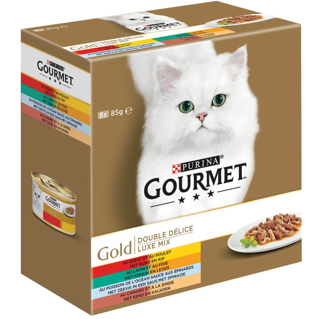 Gourmet Gold Luxe Mix 8-pack våtfoder katt (85 g)