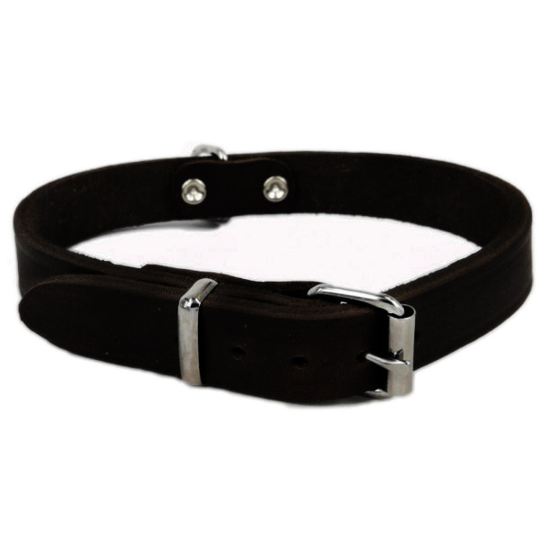 Leren Halsband Zwart