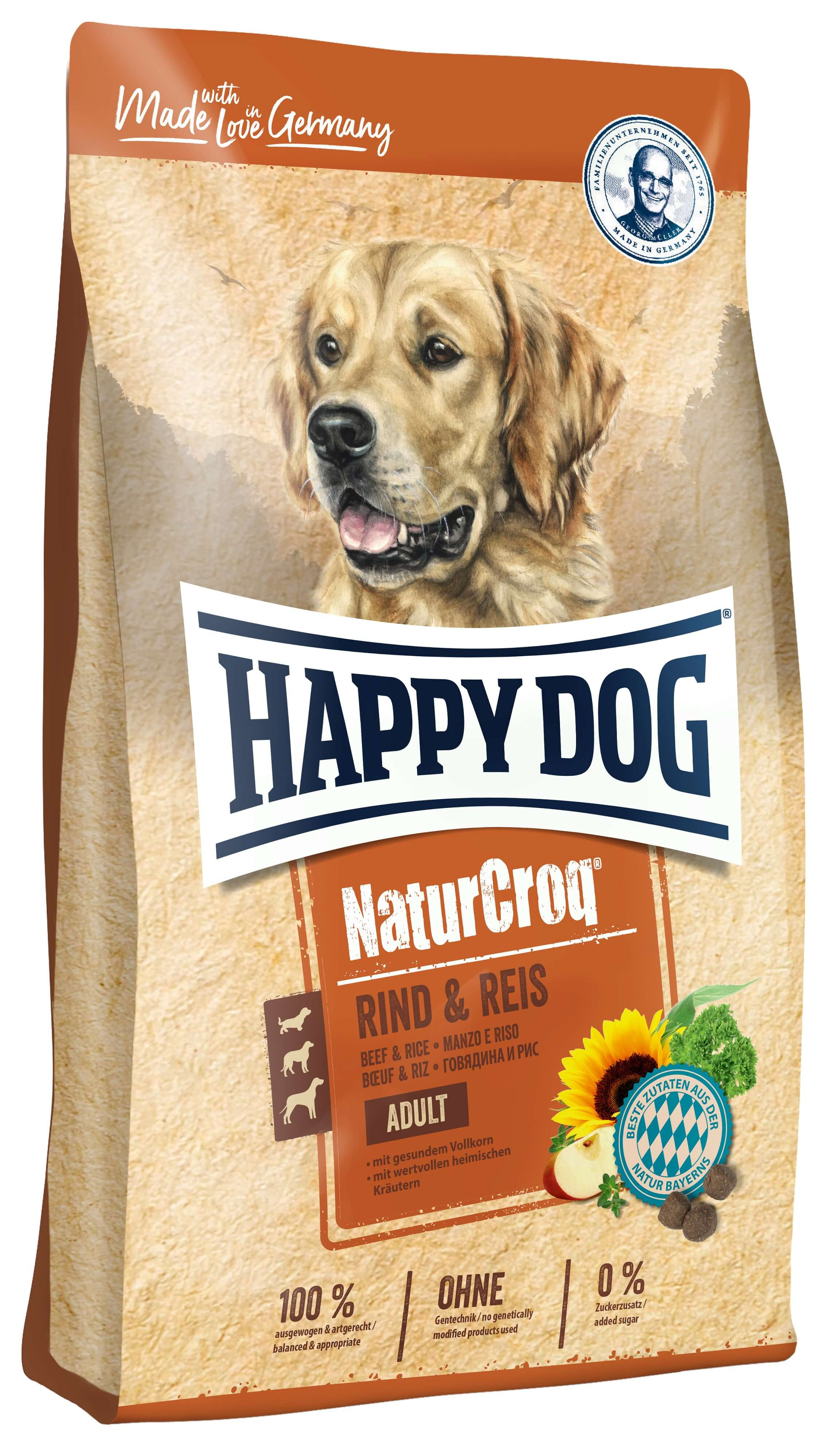 Happy Dog NaturCroq med nötkött och ris hundfoder