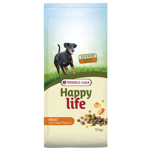 Happy Life Adult med nötköttsmak hundfoder