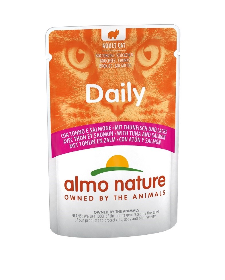 Almo Nature Daily med tonfisk och lax våtfoder katt (70 g)