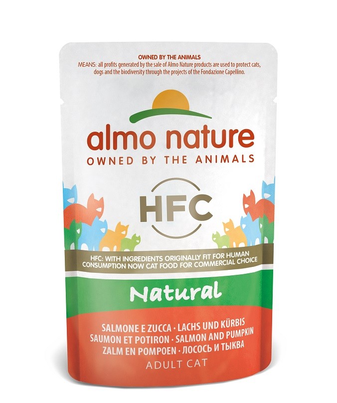 Almo Nature HFC Natural lax med pumpa våtfoder katt (55 g)