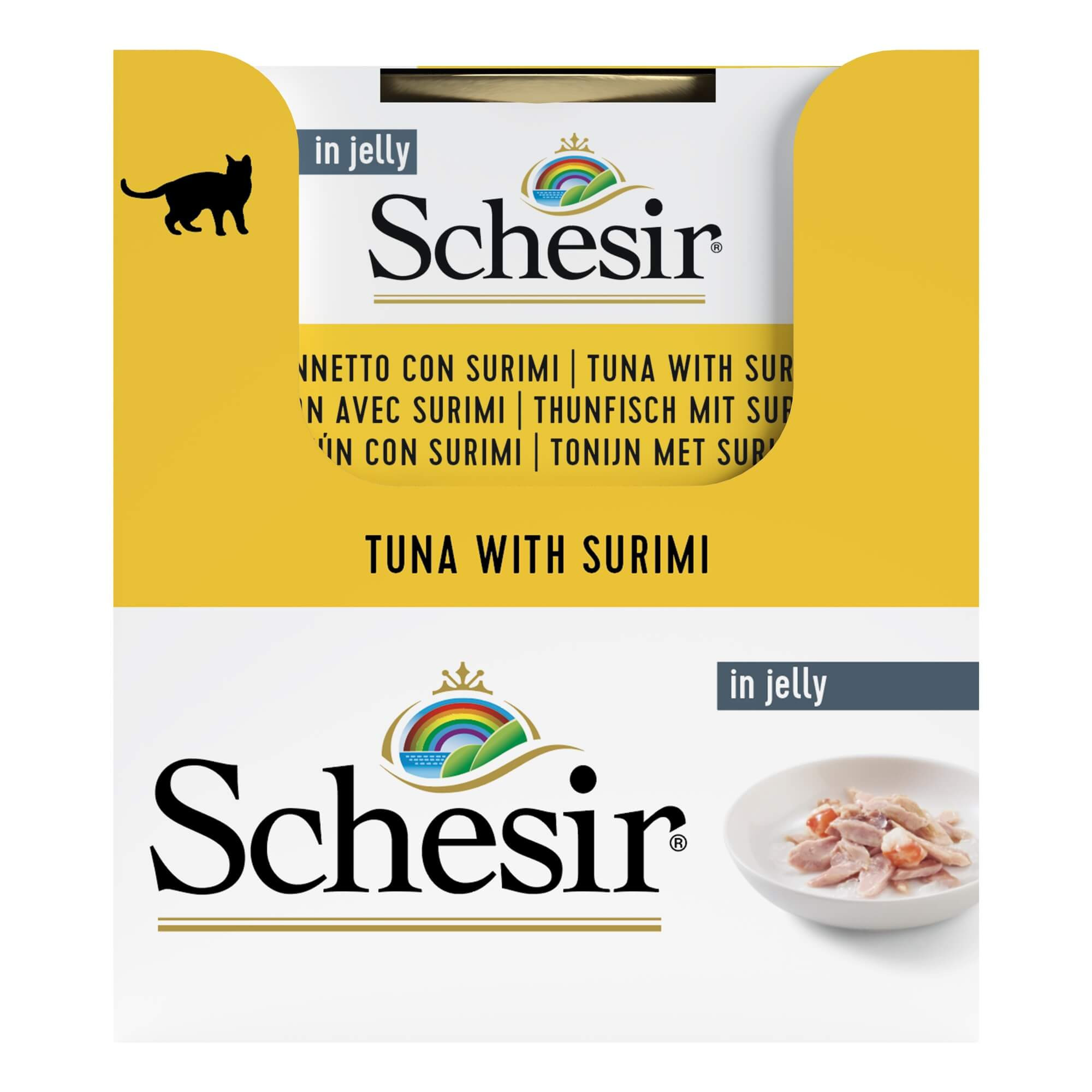 Schesir tonfisk med surimi (i gelé) våtfoder katt (burk)