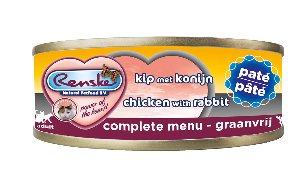 Renske Grain Free paté kyckling med kanin våtfoder katt (burk)