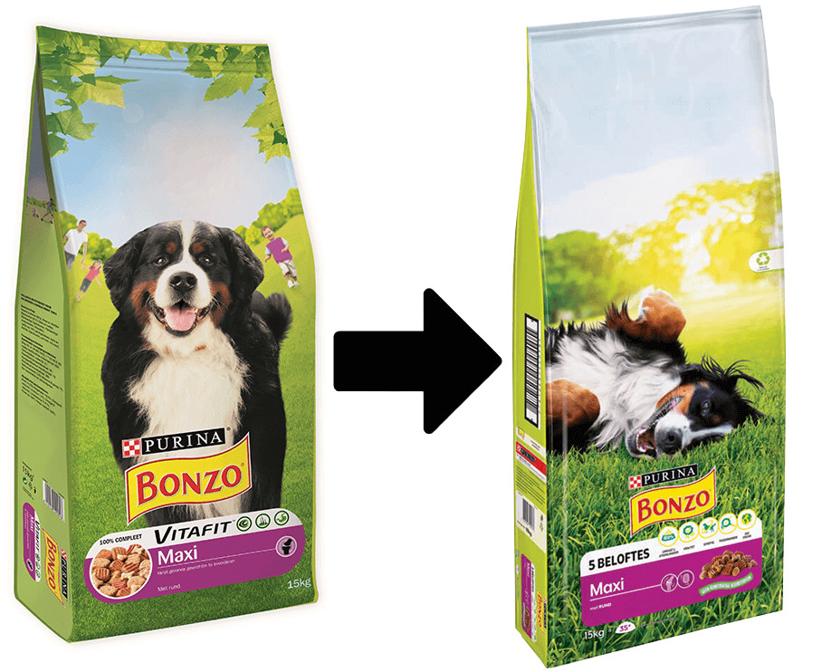 Purina Bonzo (Friskies)Maxi med nötkött hundfoder