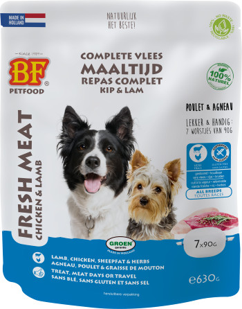 BF Petfood Köttmåltid kyckling med lamm hundfoder (90 g)