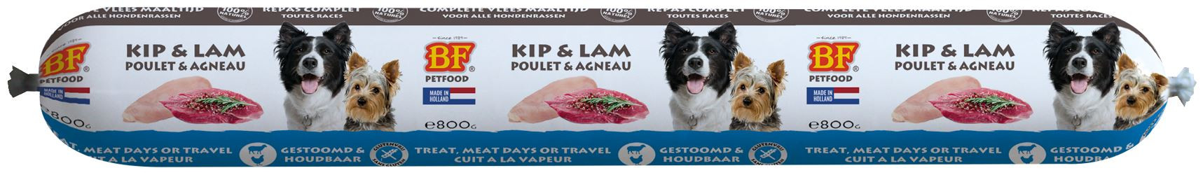 BF Petfood Köttfoder kyckling med lamm våtfoder hund (800 g)