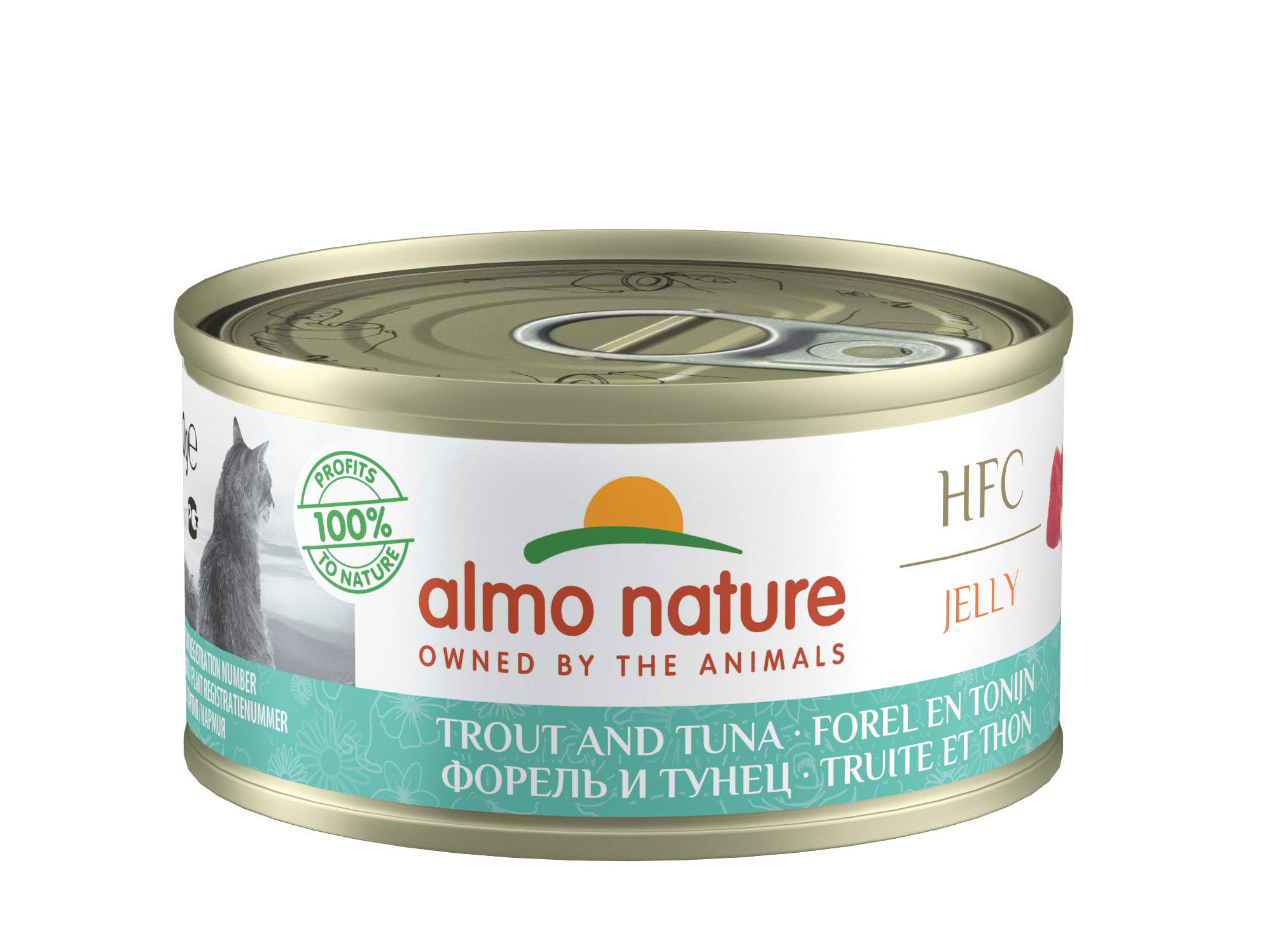 Almo Nature HFC Jelly öring och tonfisk våtfoder katt (70 g)