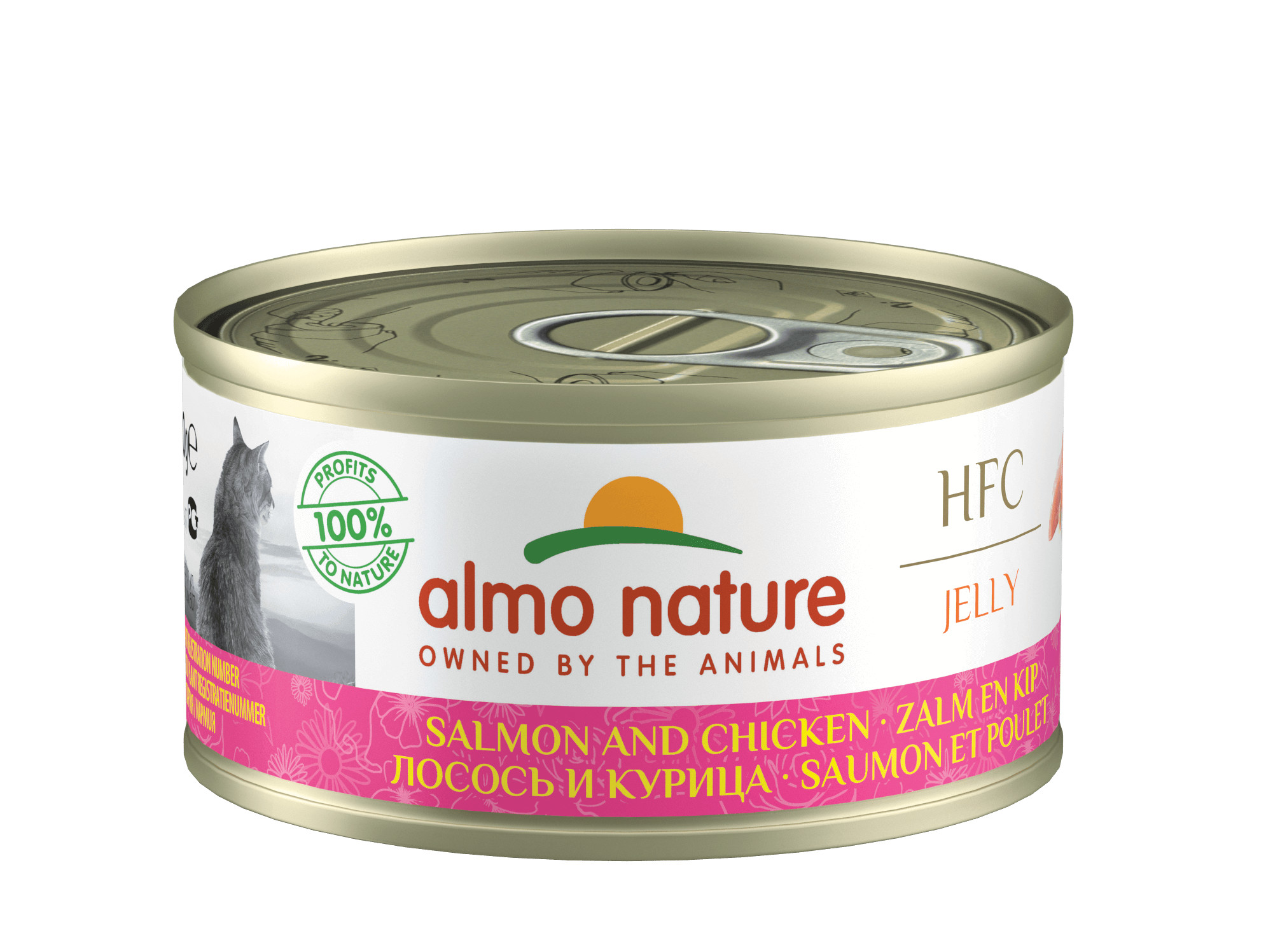 Almo Nature HFC Jelly lax och kyckling våtfoder katt (70 g)