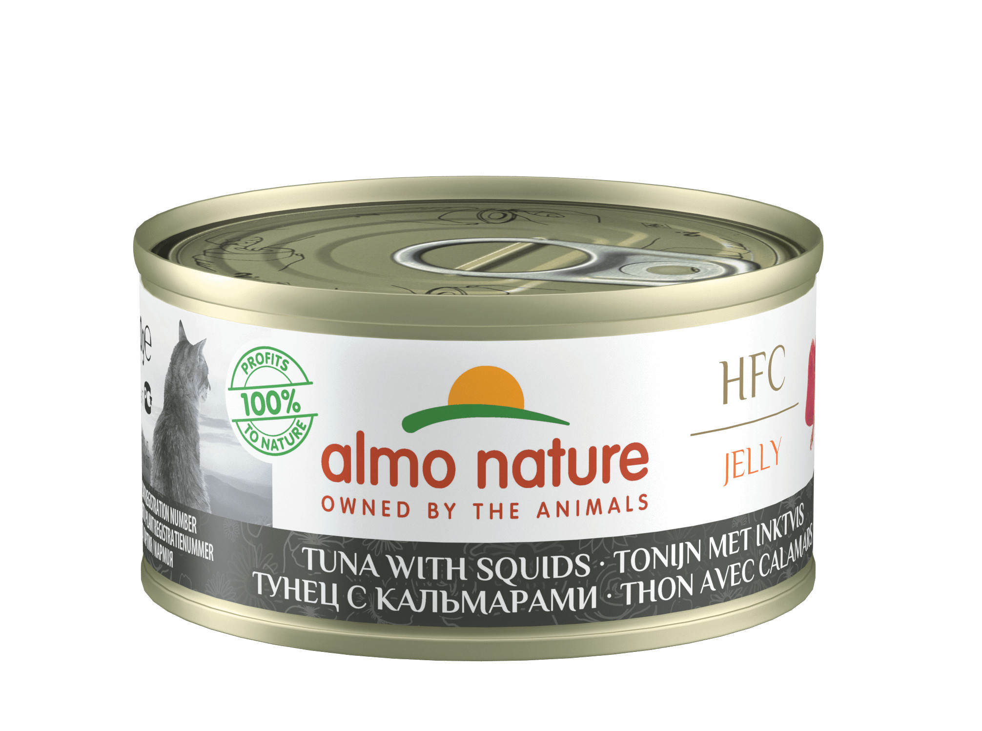 Almo Nature HFC Jelly tonfisk med bläckfisk våtfoder katt (70 g)