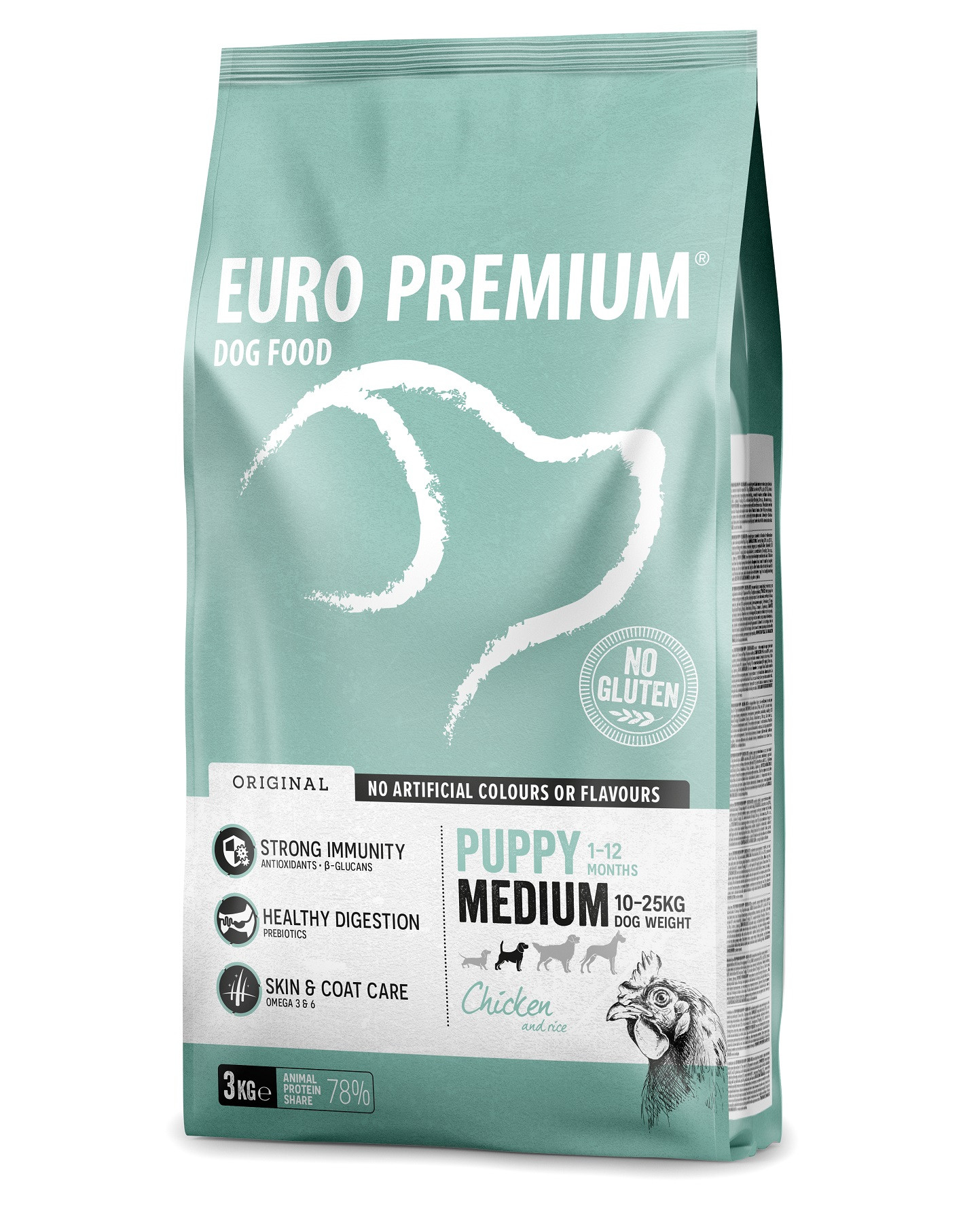 Euro Premium Medium Puppy Chicken & Rice hondenvoer