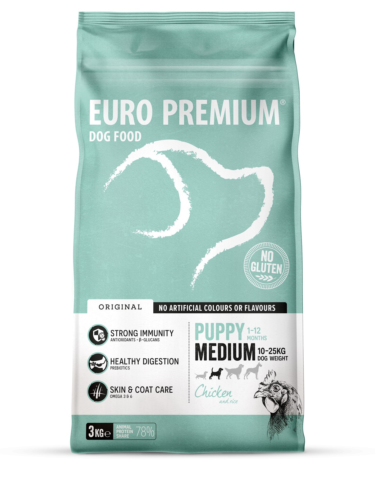 Euro Premium Medium Puppy Chicken & Rice hondenvoer