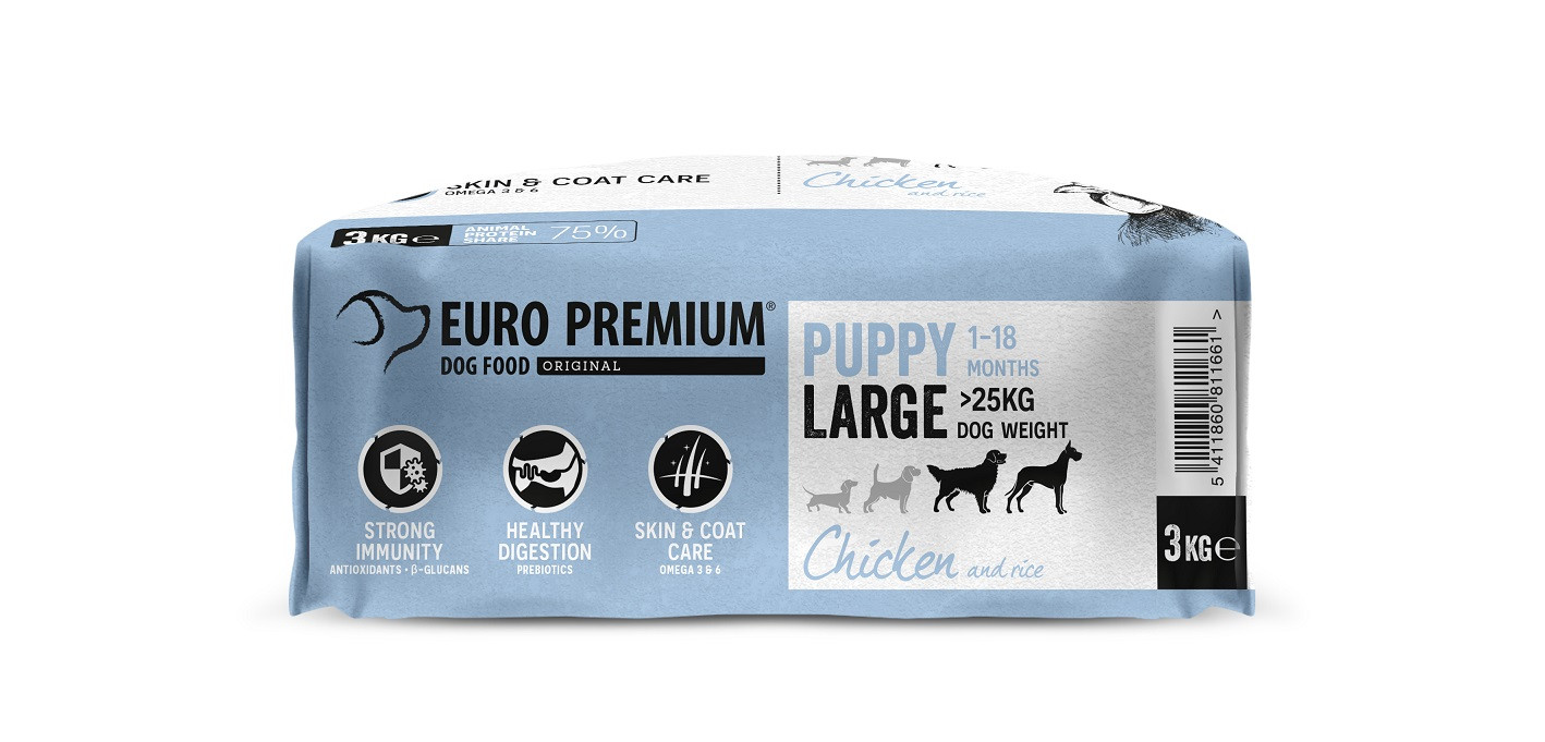 Euro Premium Large Puppy Chicken & Rice hondenvoer