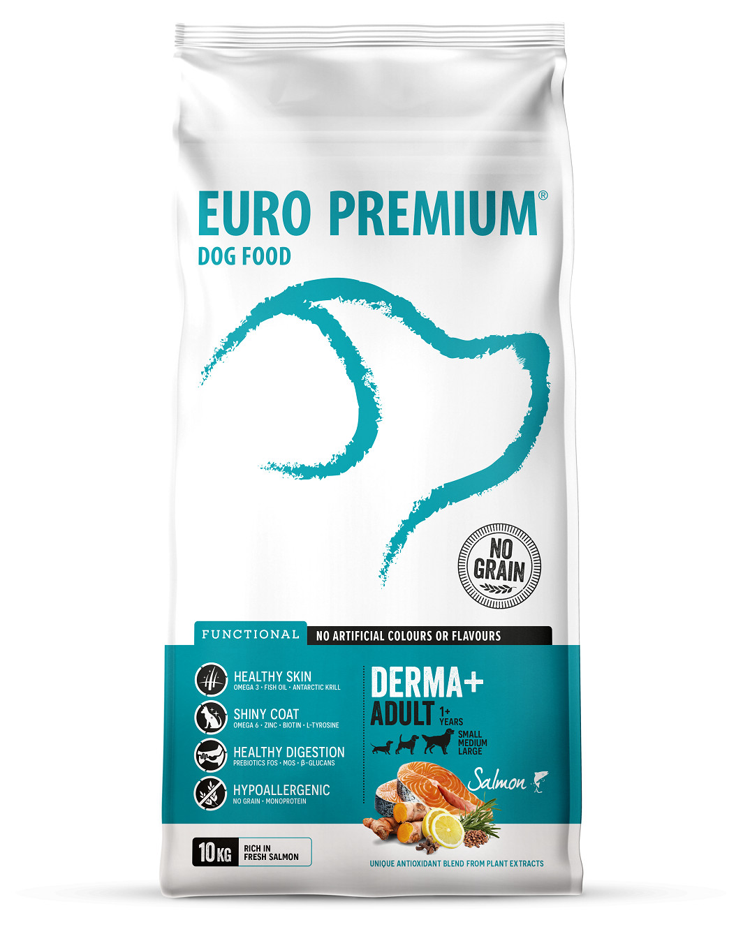 Euro Premium Grainfree Adult Derma+ Salmon & Potato hondenvoer