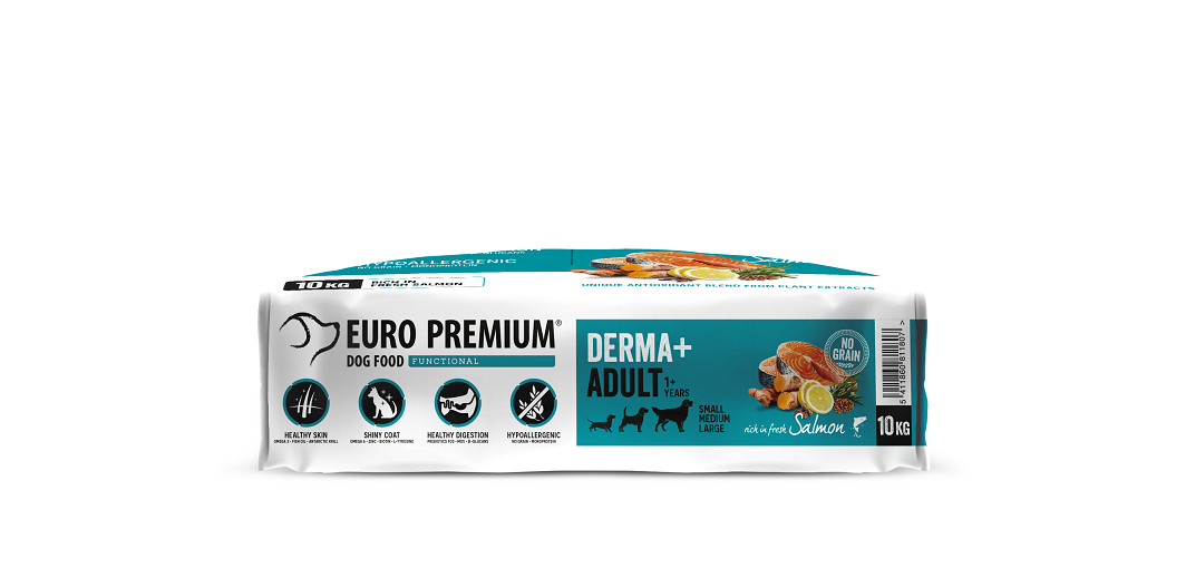 Euro Premium Grainfree Adult Derma+ Salmon & Potato hondenvoer