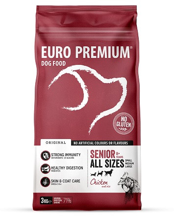 Euro Premium Senior Chicken & Rice 8+ hondenvoer