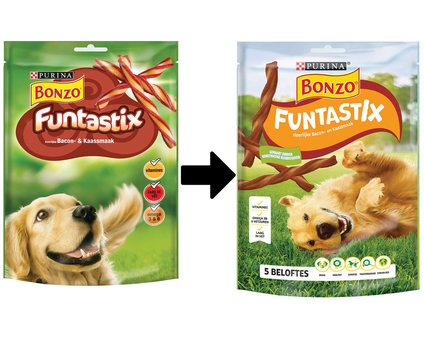 Bonzo Funtastix hondensnacks met bacon- en kaassmaak (175 gr)