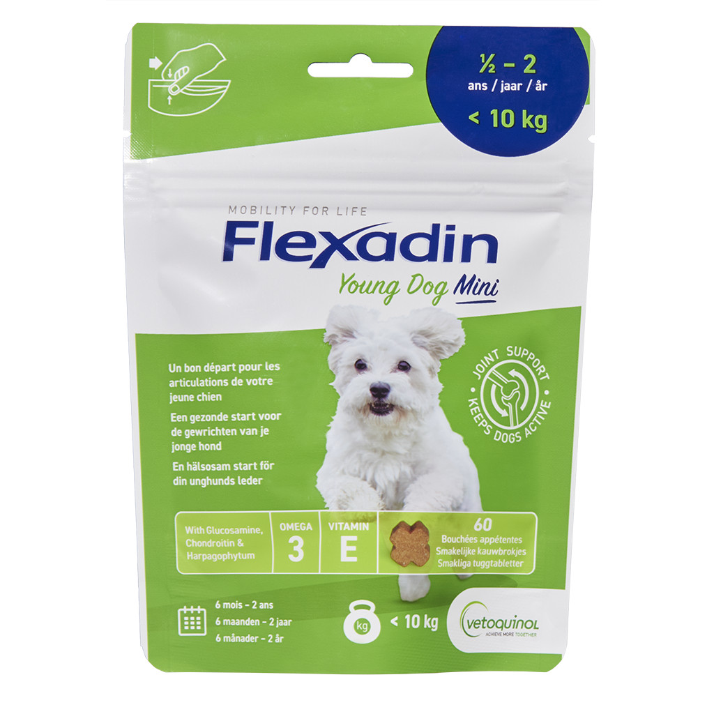 Flexadin Young Dog Mini Joint Support (60 kauwbrokjes)