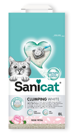 Sanicat Clumping White Rose Petal kattengrit