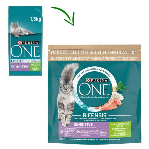 Purina One Sensitive Kalkoen en Rijst kattenvoer