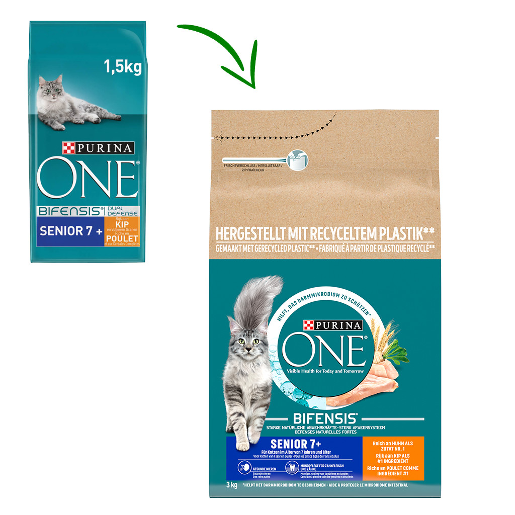 Purina One Senior Kip Volkoren Granen kattenvoer