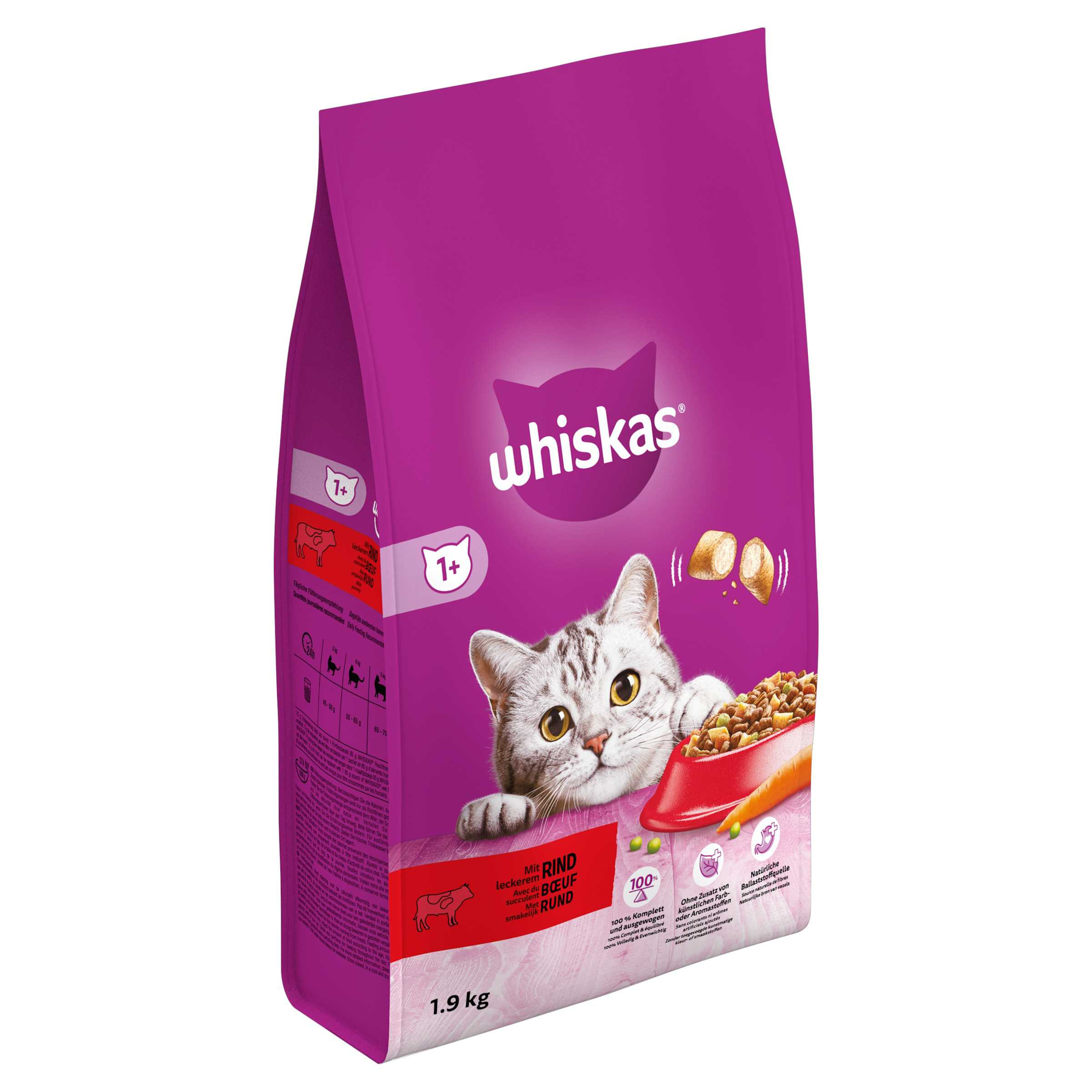 Whiskas Adult 1+ med nötkött kattfoder