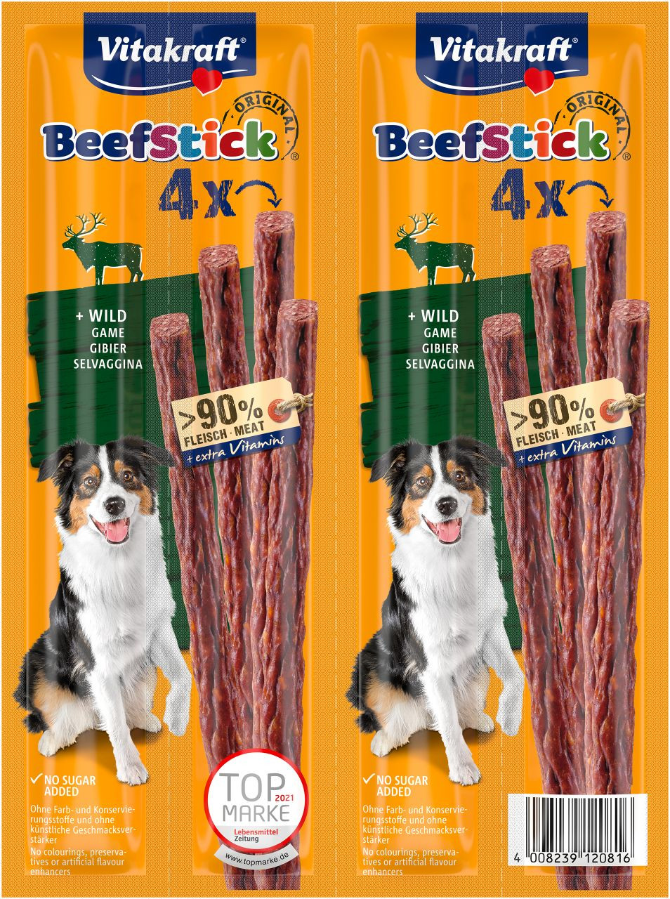 Vitakraft Beefstick med vilt hundgodis (4 pinnar)