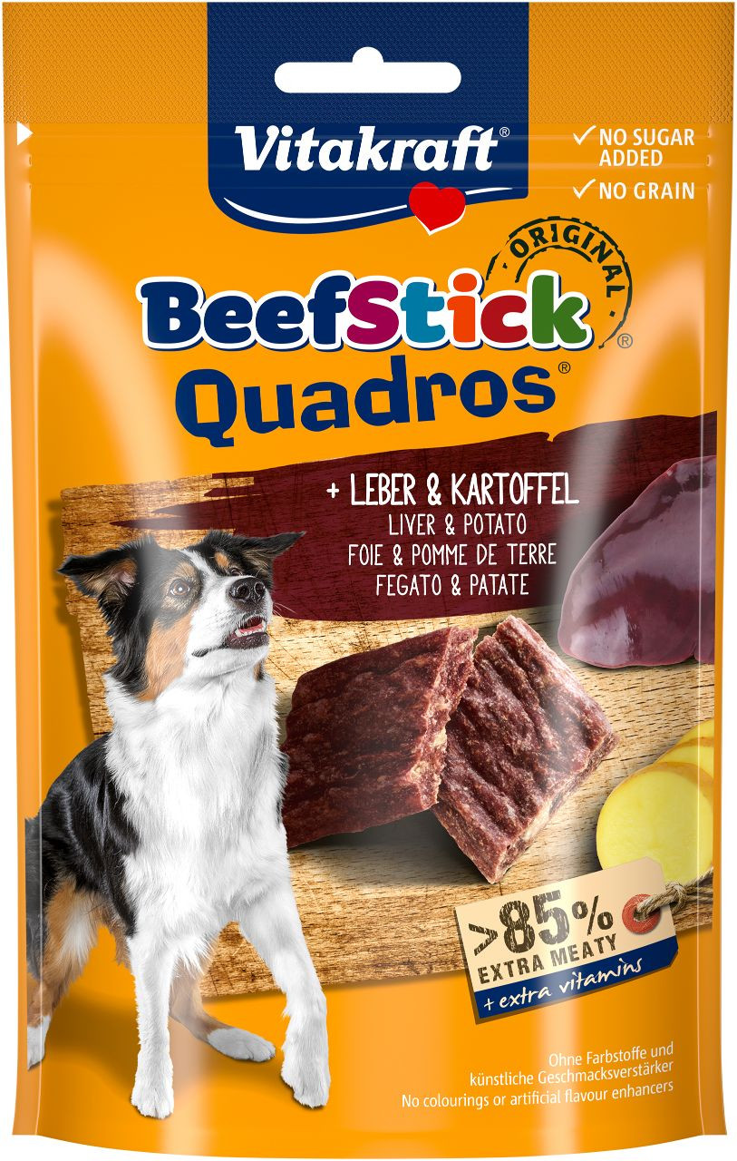 Vitakraft Beef Stick Quadros med lever och potatis hundgodis (70 g)