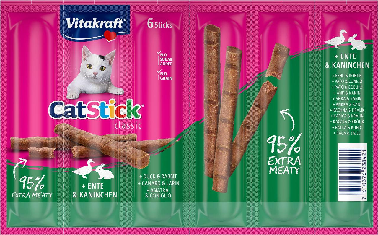 Vitakraft Catstick Classic med anka och kanin kattgodis