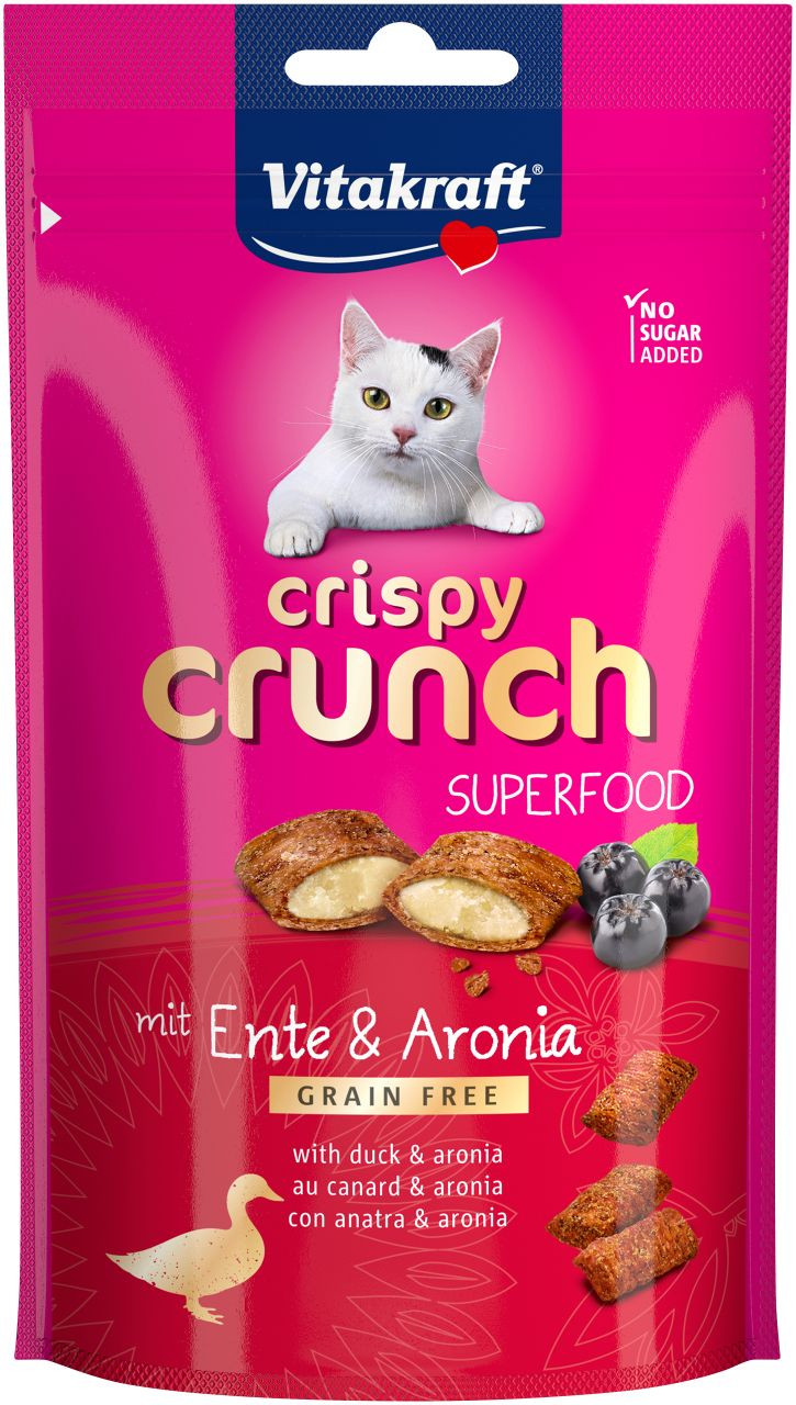 Vitakraft Crispy Crunch Superfood med anka och aronia kattgodis (60 g)