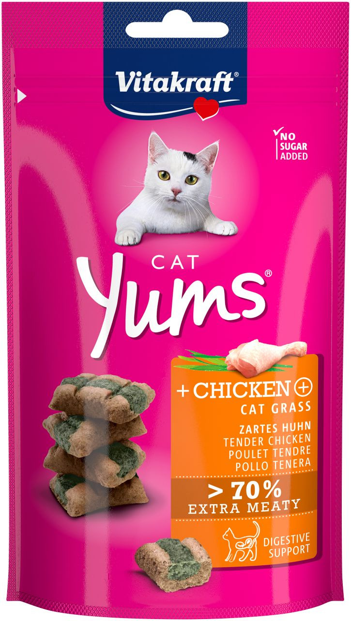 Vitakraft Cat Yums kyckling med kattgräs kattgodis (40 g)