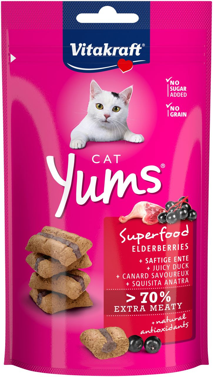 Vitakraft Cat Yums Superfood med fläderbär kattgodis (40 g)