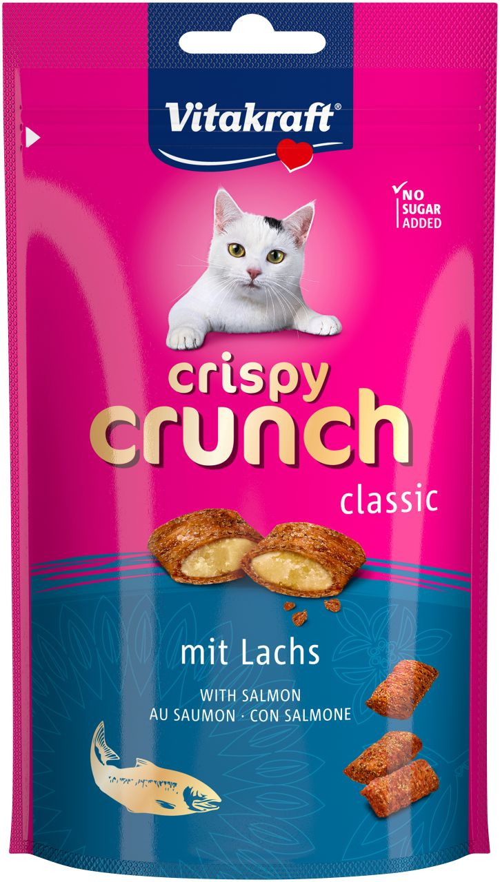 Vitakraft Crispy Crunch Classic med lax kattgodis (60 g)