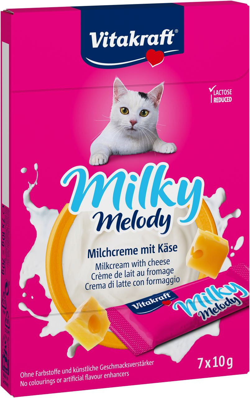 Vitakraft Milky Melody mjölkkräm med ost kattgodis (7x10 g)