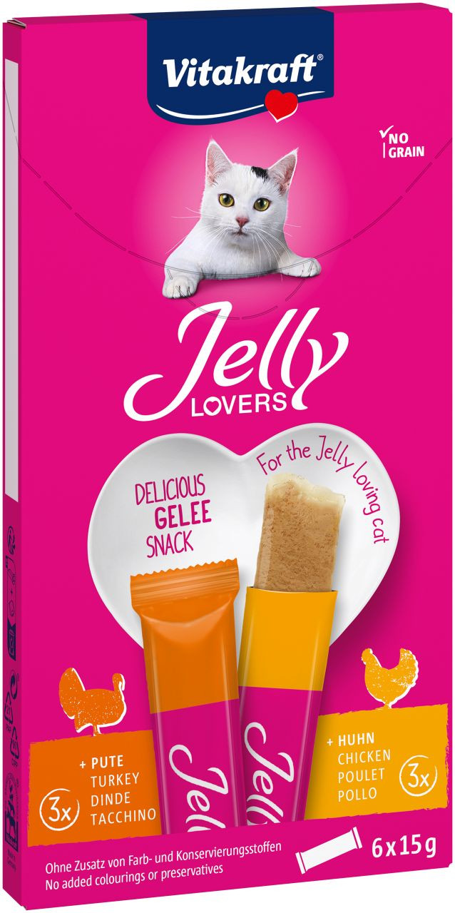 Vitakraft Jelly Lovers med kyckling och kalkon kattgodis (6x15 g)