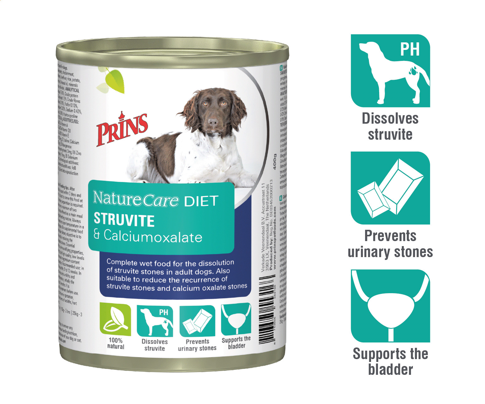 Prins NatureCare Diet Struvit & Kalciumoxalat våtfoder hund