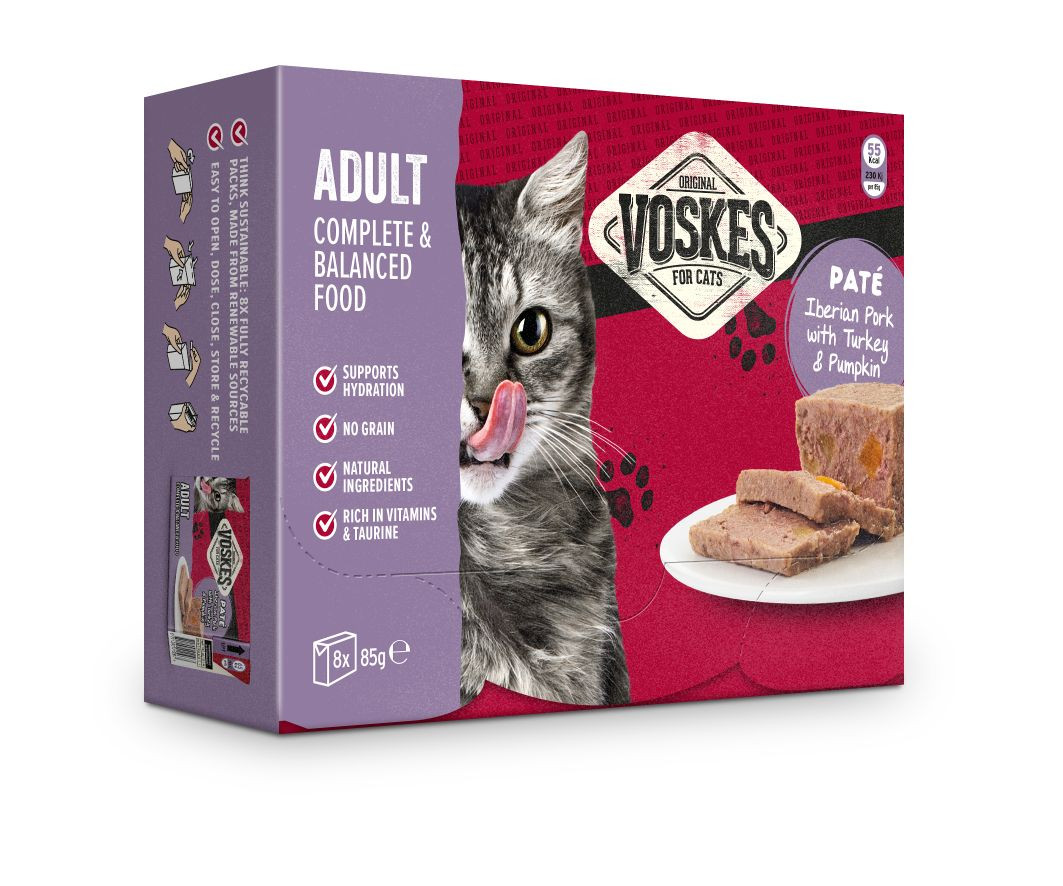 Voskes Adult - Pâté Iberisk fläsk med kalkon och pumpa våtfoder katt