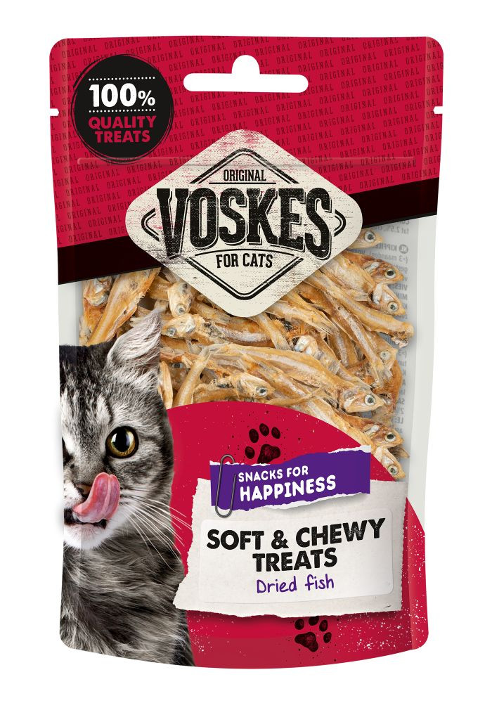 Voskes Soft & Chewy torkad fisk kattgodis (60 g)