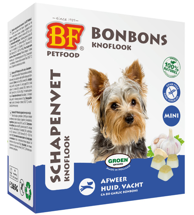 BF Petfood Fårfett Mini bonbons med vitlök för hundar