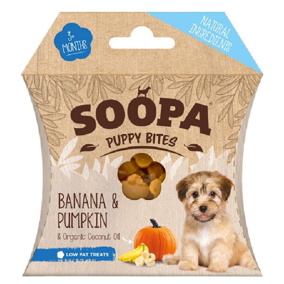 Soopa Bites Puppysnack med banan och pumpa (50 g)