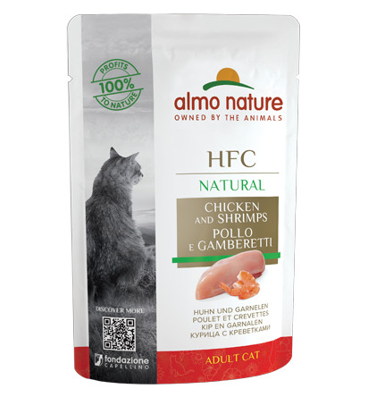 Almo Nature HFC Natural kyckling med räkor våtfoder katt (55 g)