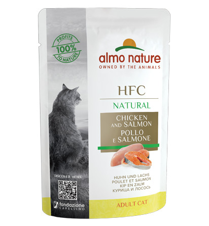 Almo Nature HFC Natural kyckling med lax våtfoder katt (55 g)