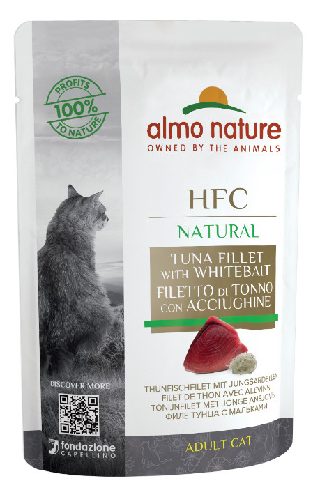 Almo Nature HFC Natural tonfisk med ung ansjovis våtfoder katt (55 g)