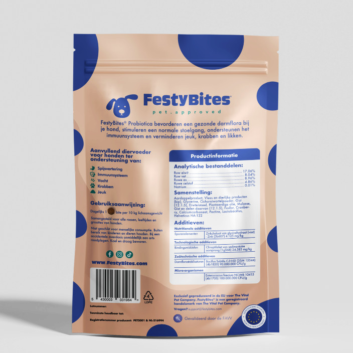 FestyBites Probiotica met kip supplement hond