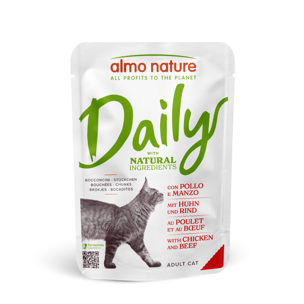 Almo Nature Daily med kyckling och nötkött våtfoder katt (70 g)